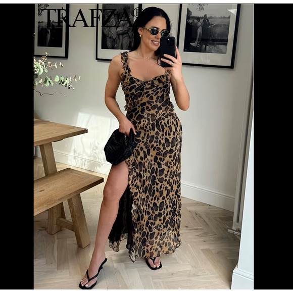 RARE!!! ZARA VIRAL DRESS!!! Printed Midi Dress NWT LAST ONE!!! - Picture 13 of 16